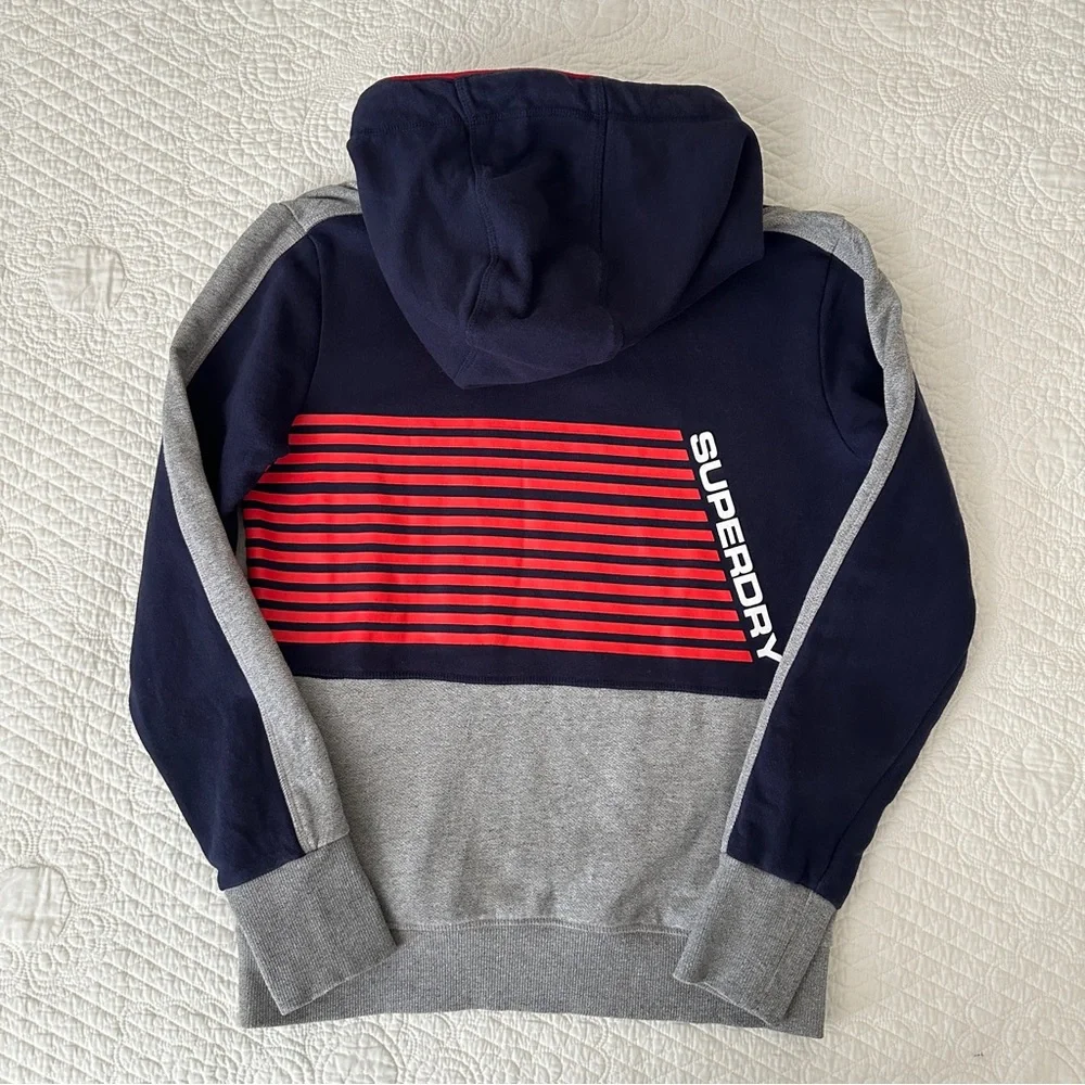 SuperDry Sports Wear Colorblock Hoodie Sweatshirt Pullover Medium - Picture 2 of 12